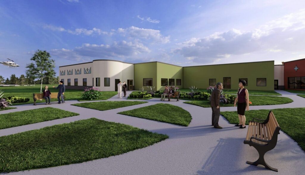 A rendering of the new SLHC's exterior.